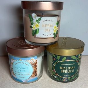 Soy candles Oak,Spice,Coconut set of 3